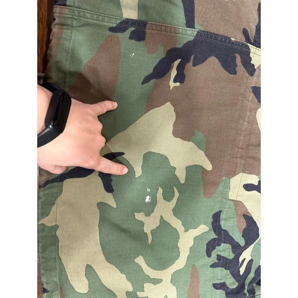 US Military Camo Hooded Jacket Men Medium Hunting Utility Tactical Work Outdoor